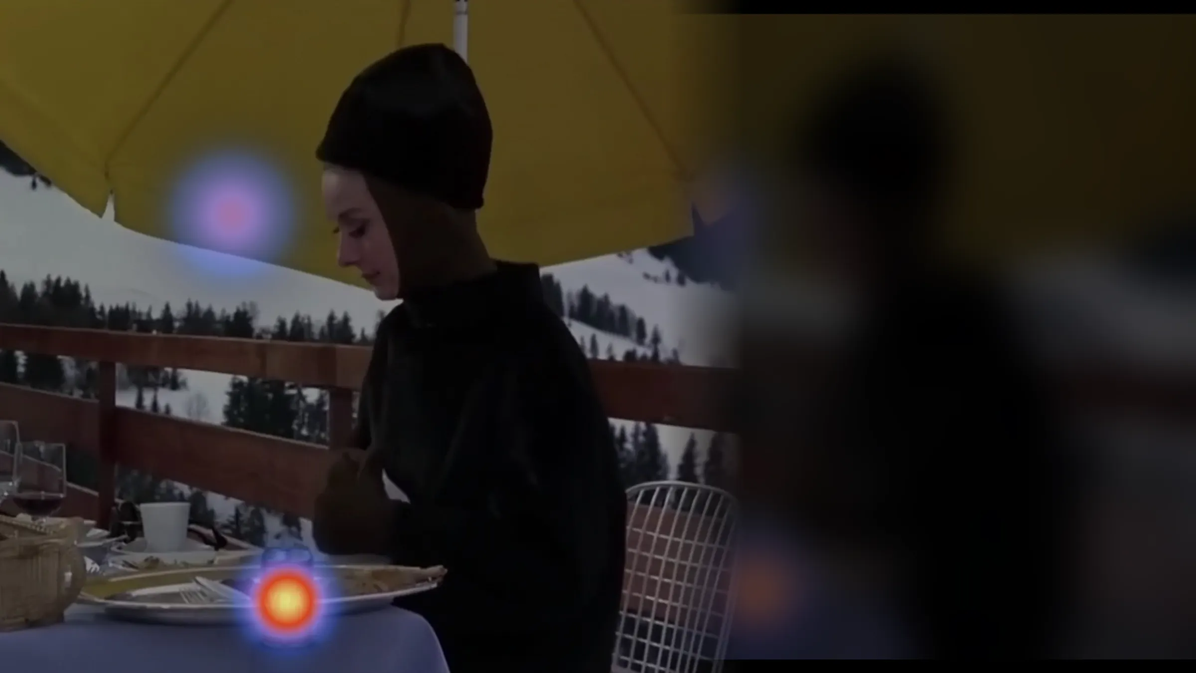 Attention heatmap over the terrace scene, sample data